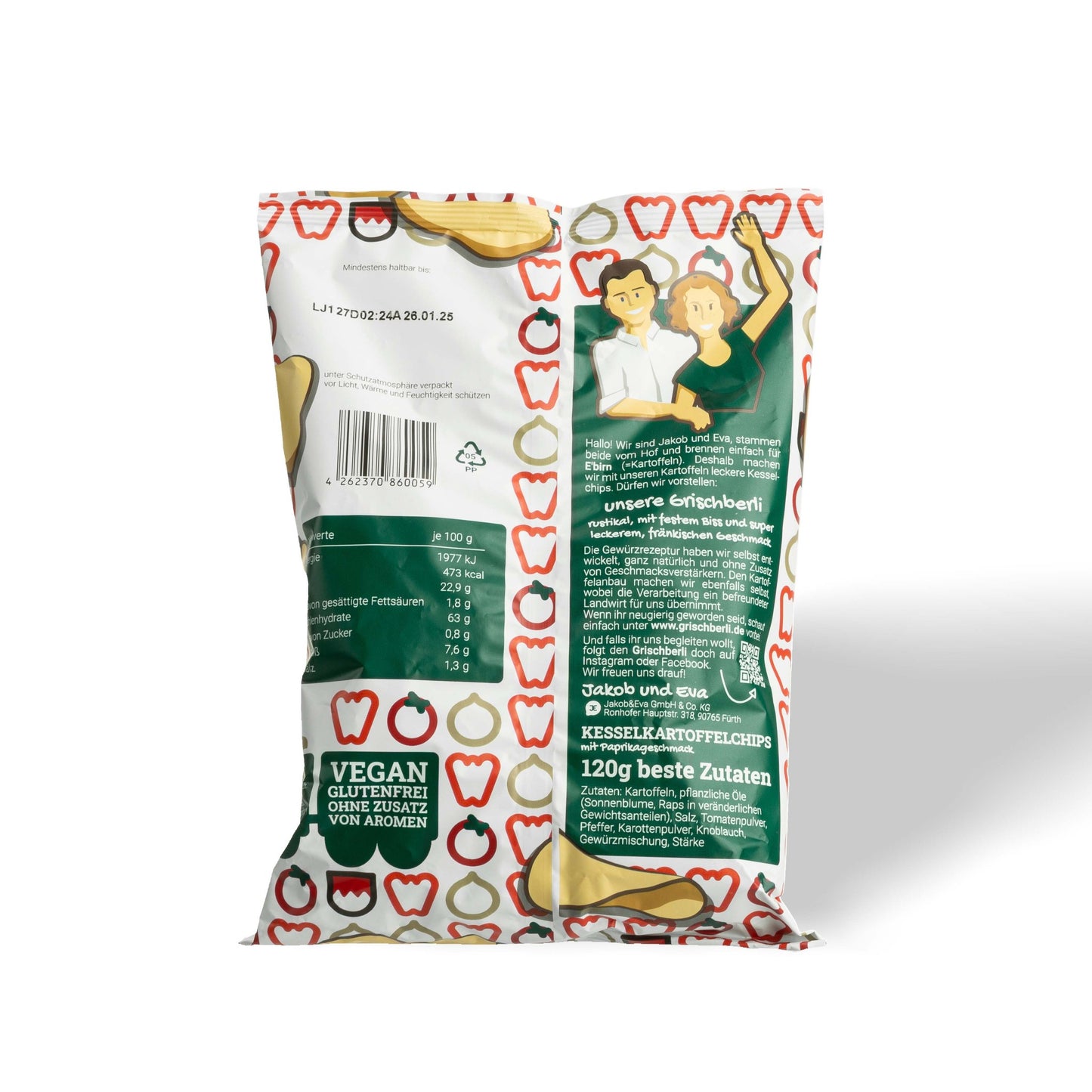 Fränkische Paprika-Kartoffelchips Tüte